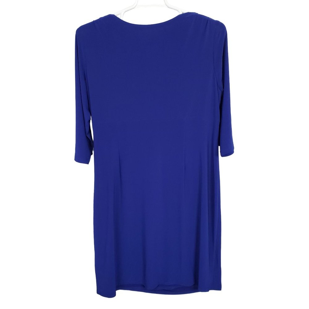 Jessica Howard Size 20W Dress V-neck Surplice Side Ruching Liquid Jersey Stretch - Picture 2 of 11